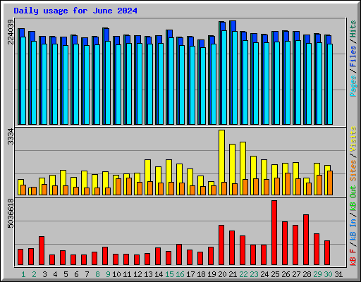 Daily usage for June 2024