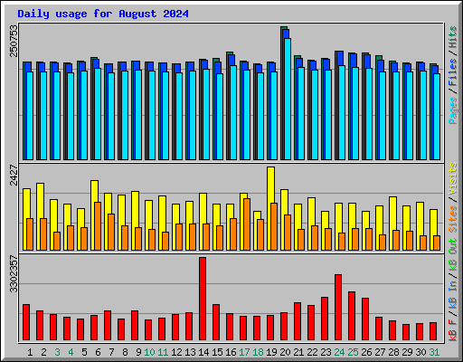 Daily usage for August 2024